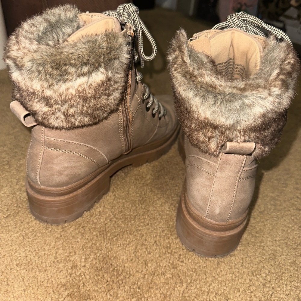 Universal Thread Brown Fur-Lined Combat Boots - image 2